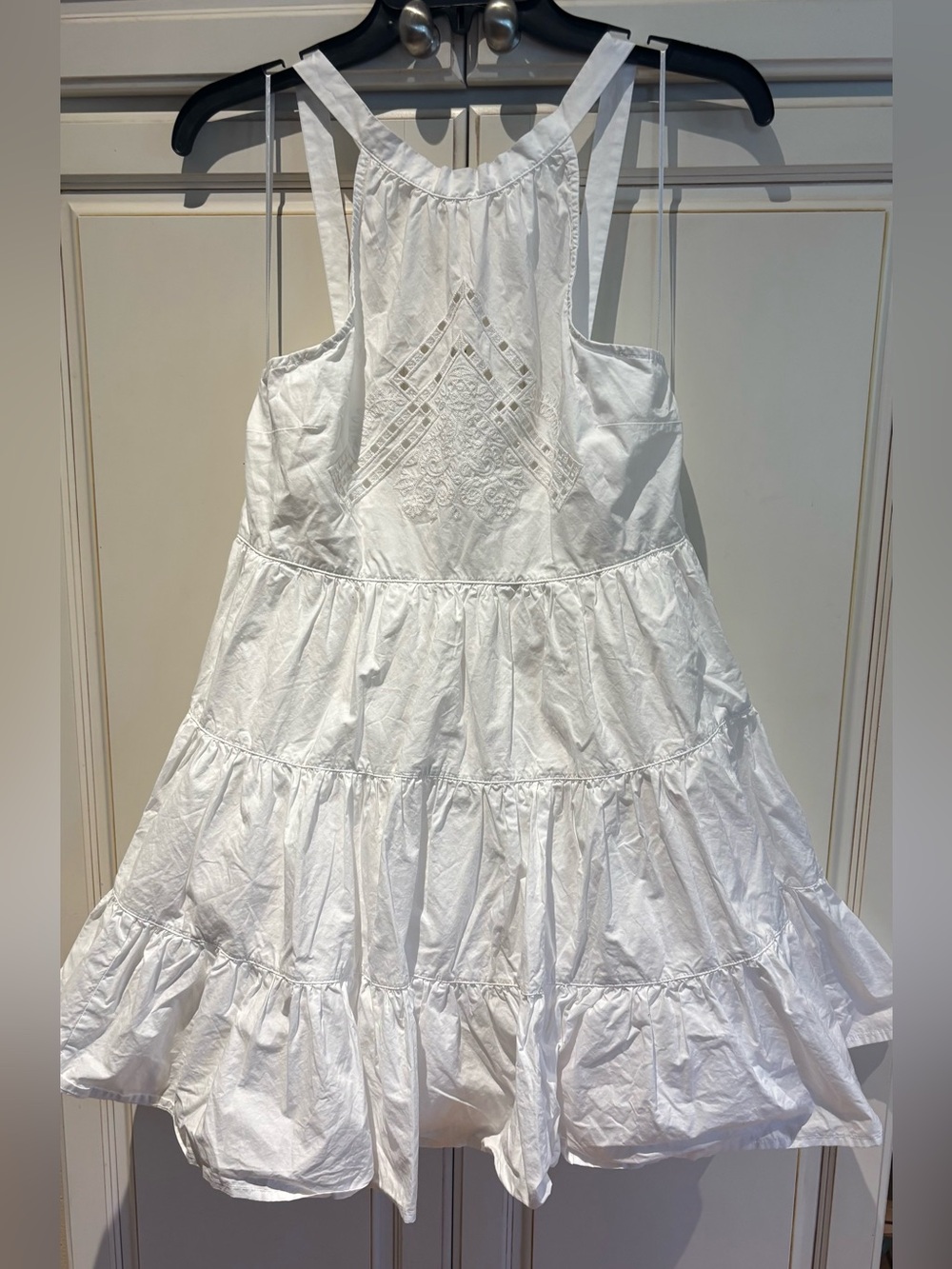 And Now This white cotton dress size M straps adjust